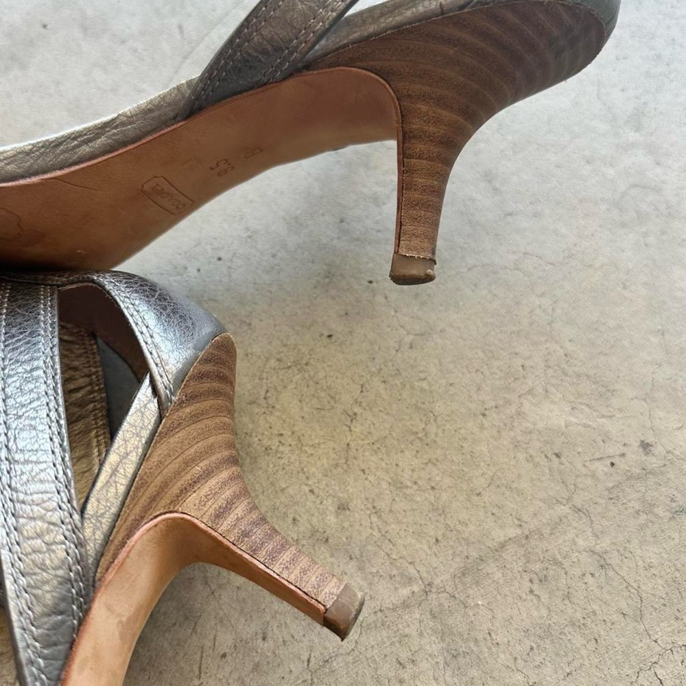 Coach Silver Strappy Ankle Strap Heels - Picture 6 of 7